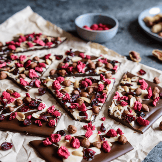 Fruit & Nut Chocolate Cake Slice - Salads Nibbles & More