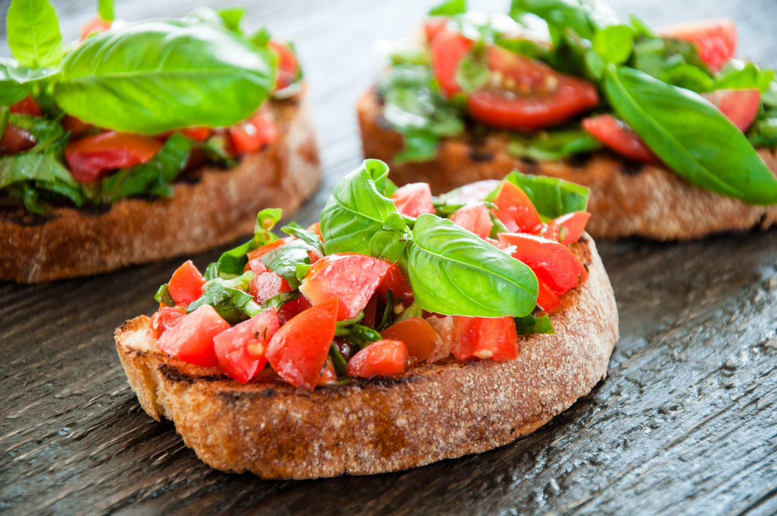 Balsamic Bruschetta On Crostini - Salads Nibbles & More