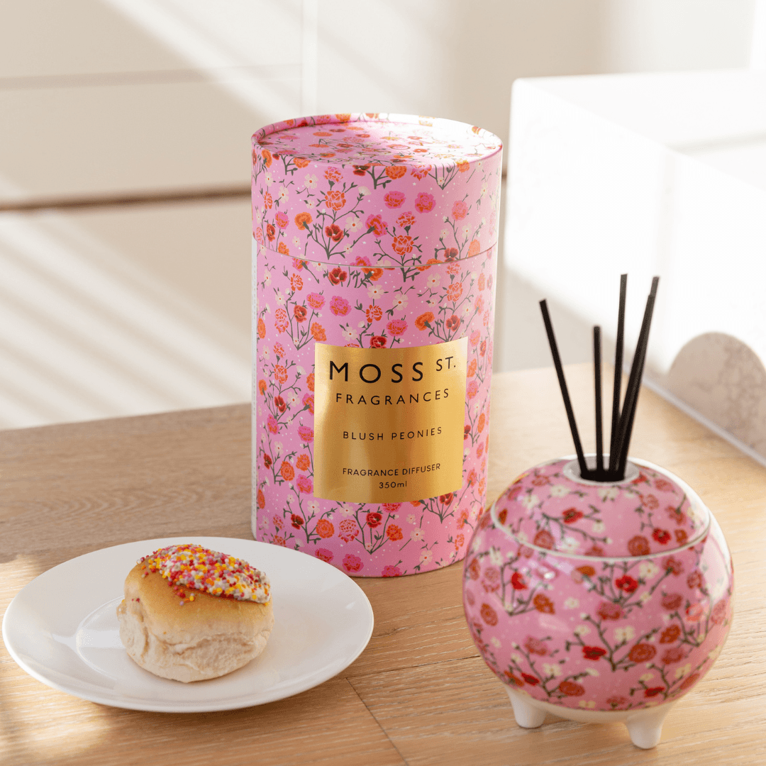 MOSS ST. Ceramic Diffuser 350mls - Blush Peonies - Salads Nibbles & More