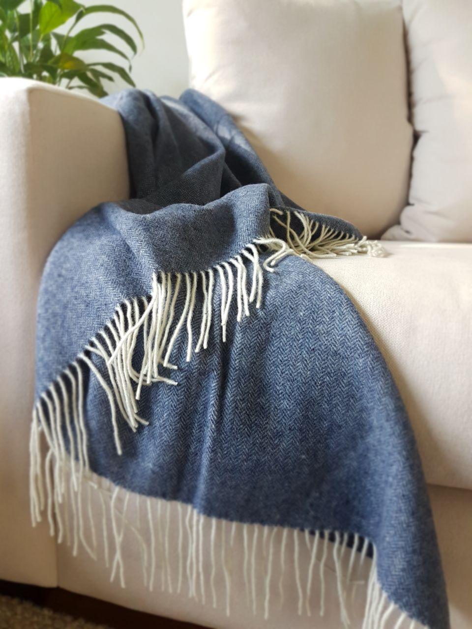 Kensington Collection Blanket NZ Merino Wool Navy 200x140cm - Salads Nibbles & More