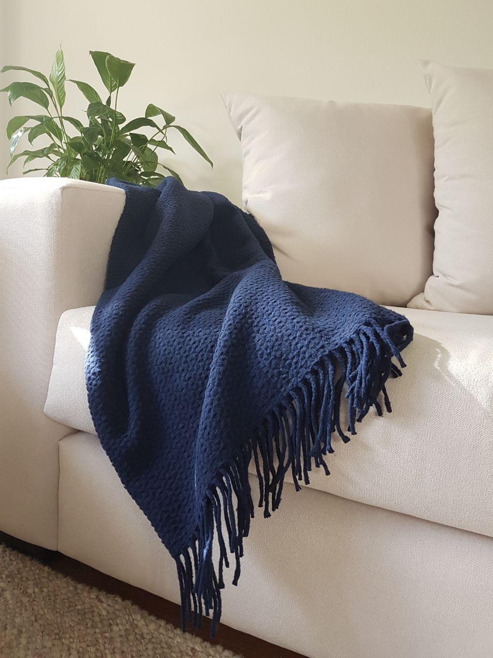 Soho Collection Melange Navy Blanket 180x130cm - Salads Nibbles & More