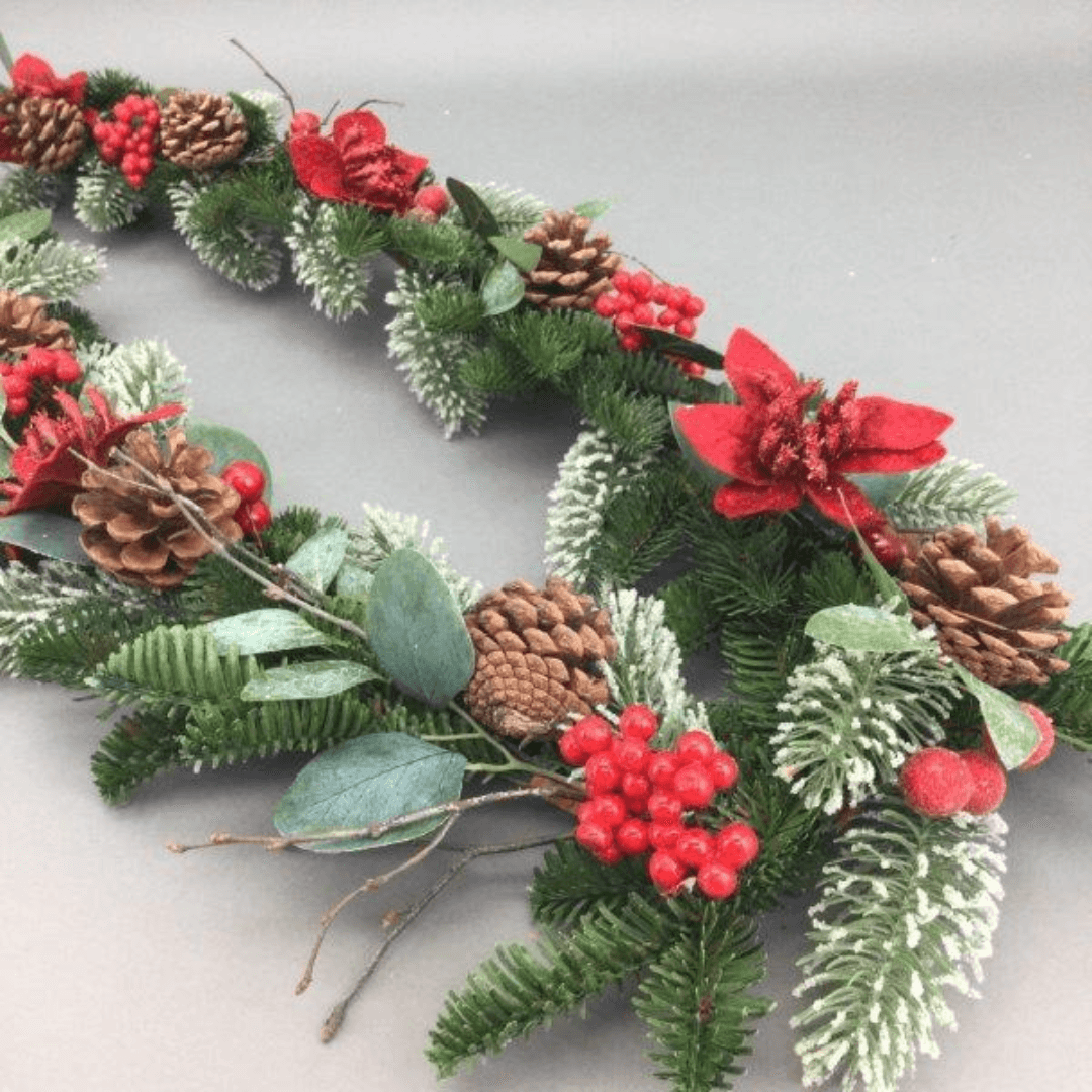 Poinsettia Christmas Garland