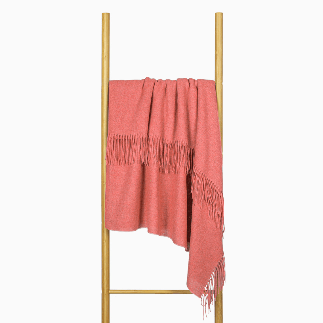 Paddington Merino Wool Blend Throw Rug - Peach 140Wx200H cm - Salads Nibbles & More