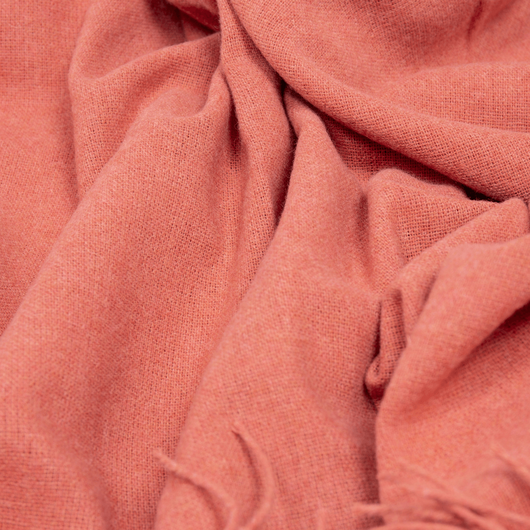 Paddington Merino Wool Blend Throw Rug - Peach 140Wx200H cm - Salads Nibbles & More