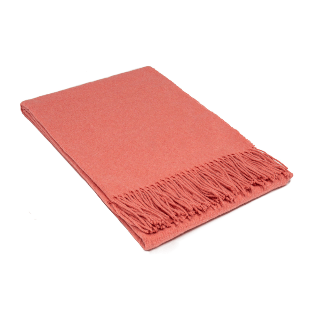 Paddington Merino Wool Blend Throw Rug - Peach 140Wx200H cm - Salads Nibbles & More