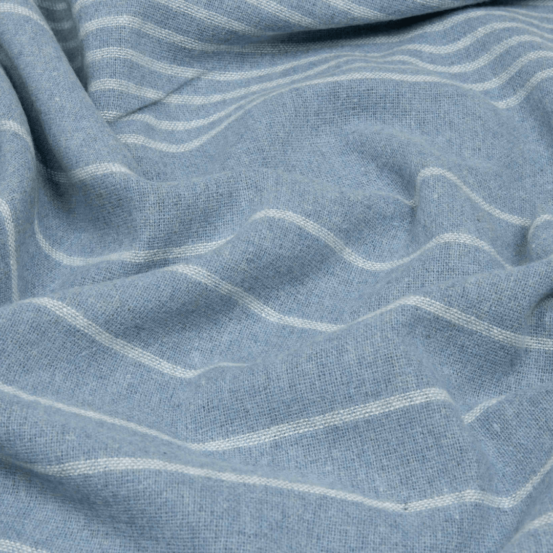 Paddington Merino Wool Blend Throw Blanket Collection Forever Blue 140Wx200H cm - Salads Nibbles & More