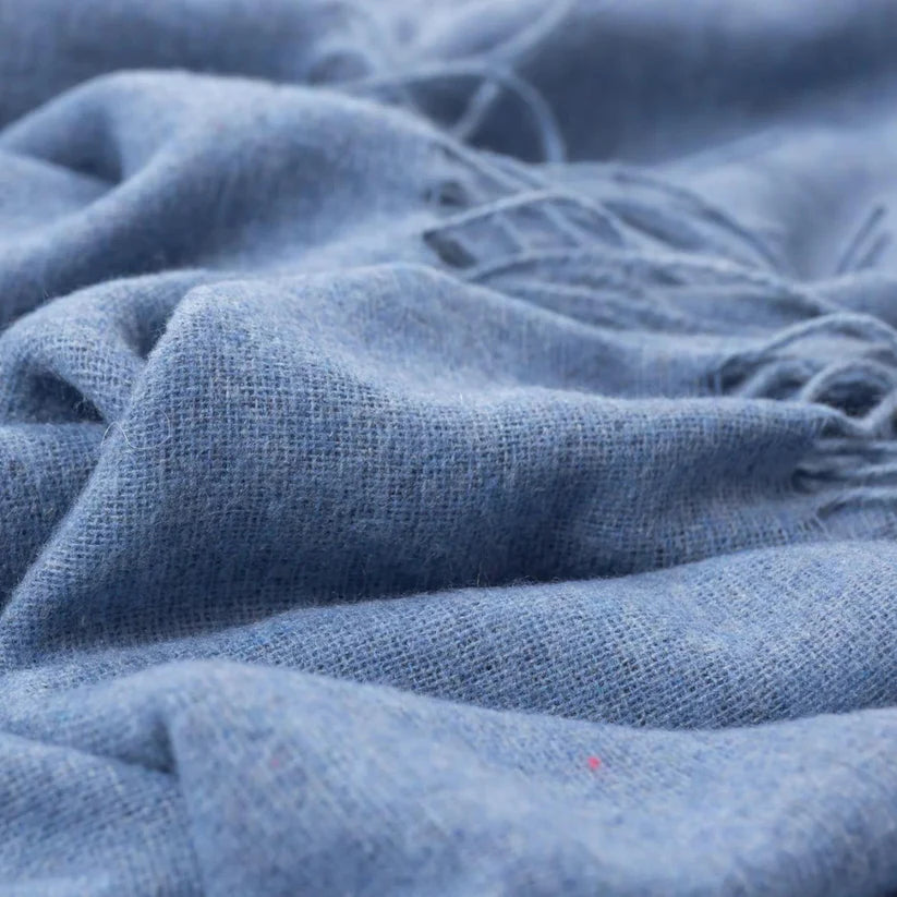 Paddington Merino Wool Blend Throw Blanket Collection Blue 140Wx200H cm - Salads Nibbles & More