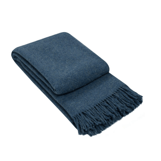 Brighton New Zealand 100% Wool Throw Blanket Navy - Salads Nibbles & More