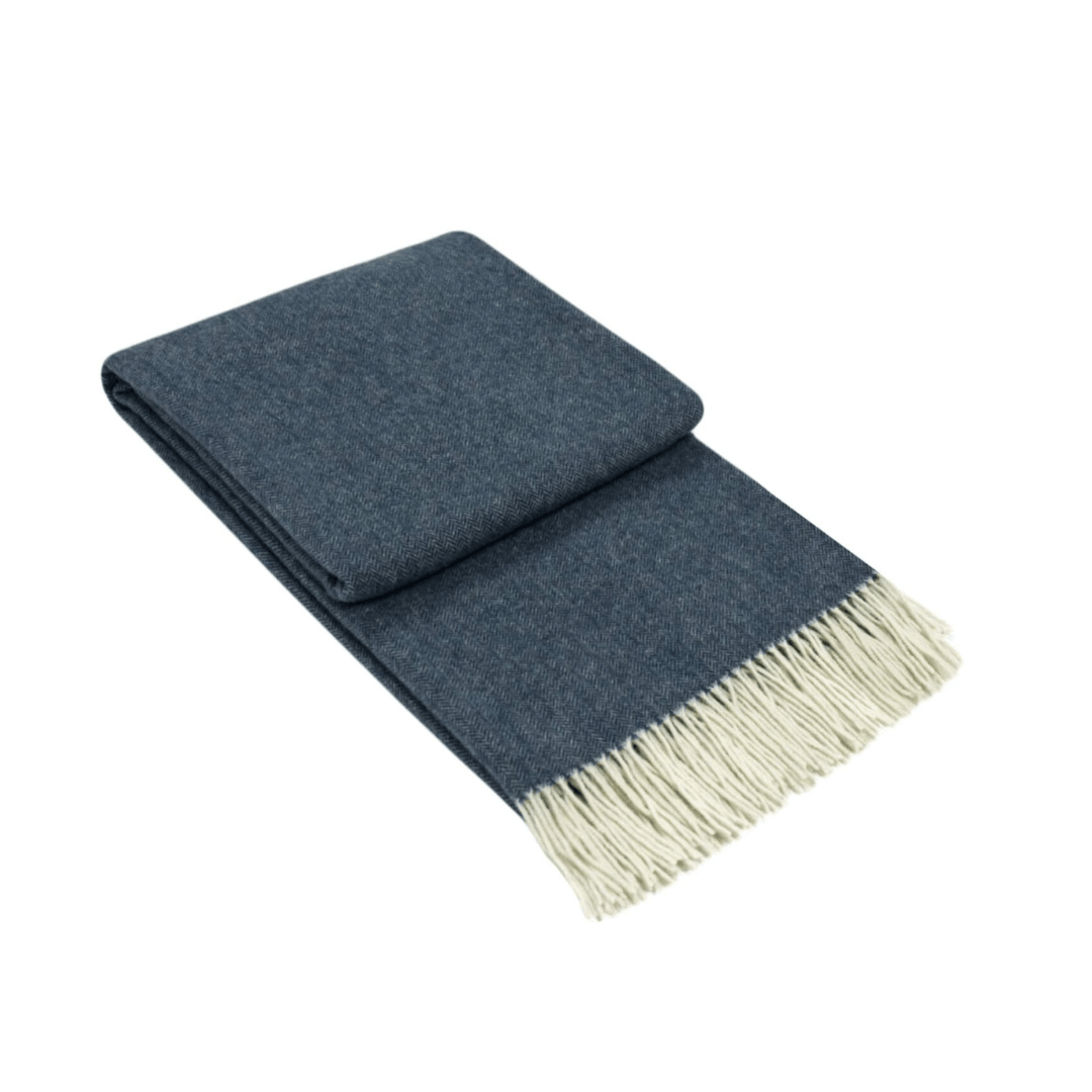 Kensington Collection Blanket NZ Merino Wool Navy 200x140cm - Salads Nibbles & More