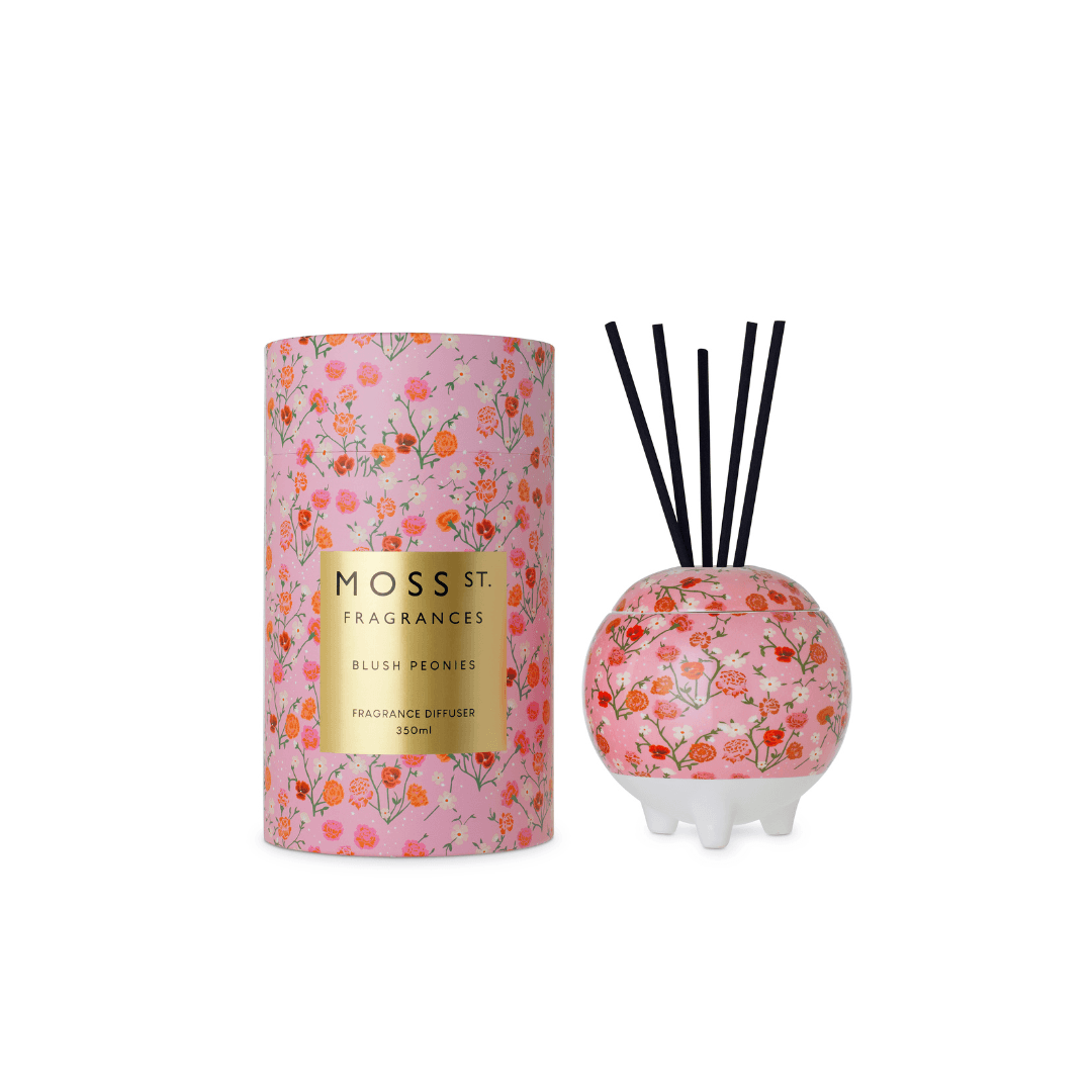 MOSS ST. Ceramic Diffuser 350mls - Blush Peonies - Salads Nibbles & More