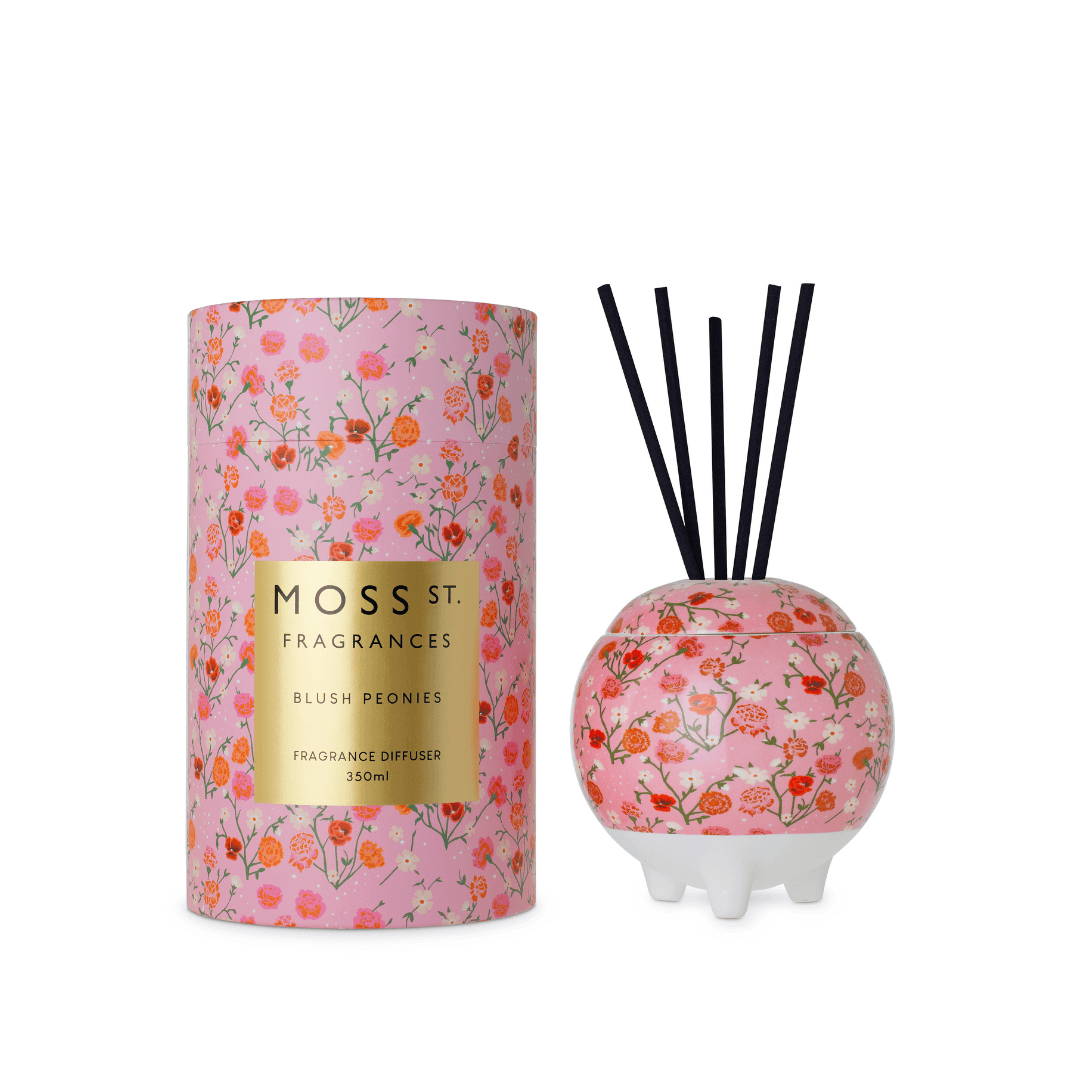 MOSS ST. Ceramic Diffuser 350mls - Blush Peonies - Salads Nibbles & More