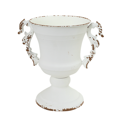 Decorative White Metal Pot