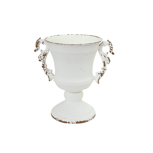 Decorative White Metal Pot