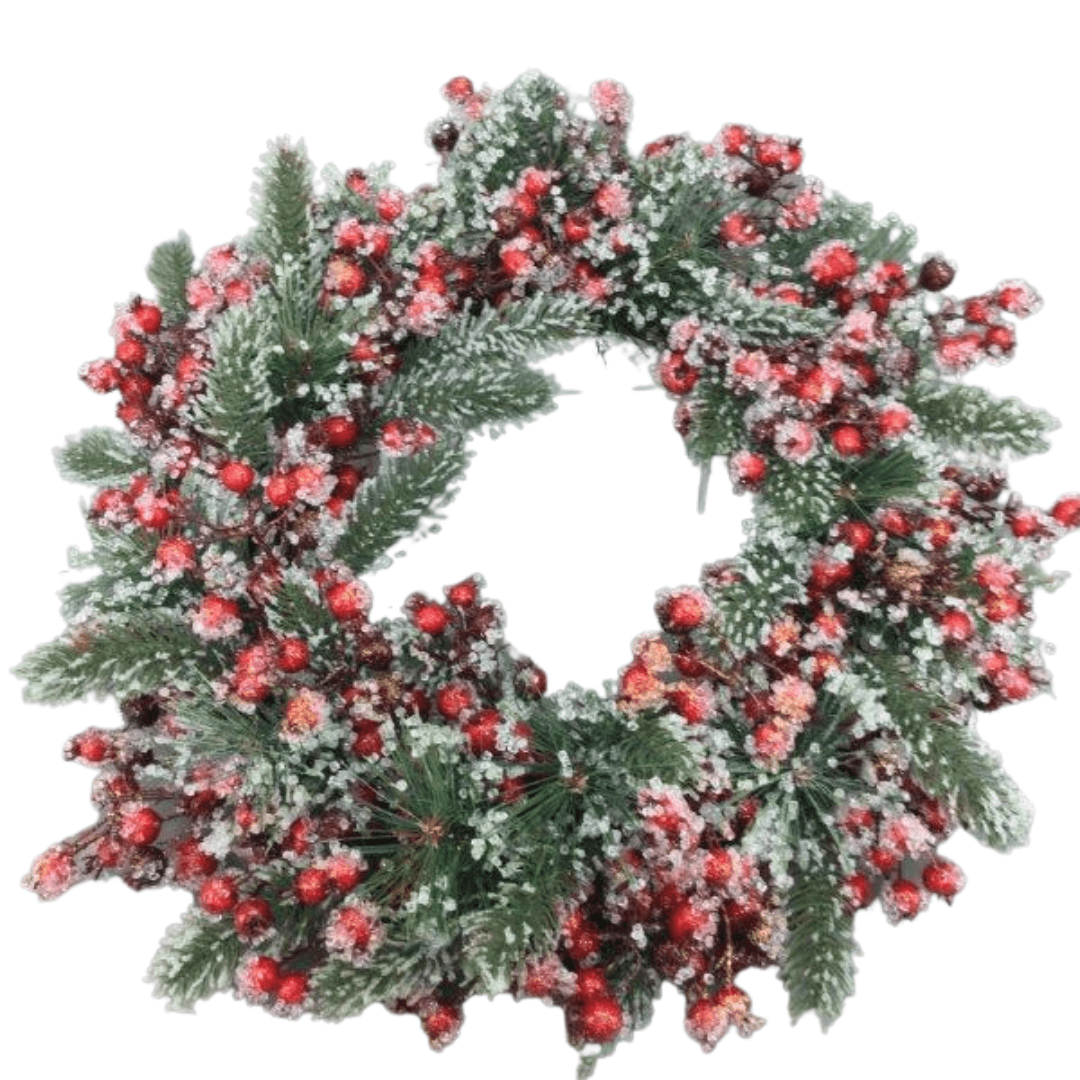 Frosted Mixed Berry Christmas Wreath 55cm - Salads Nibbles & More