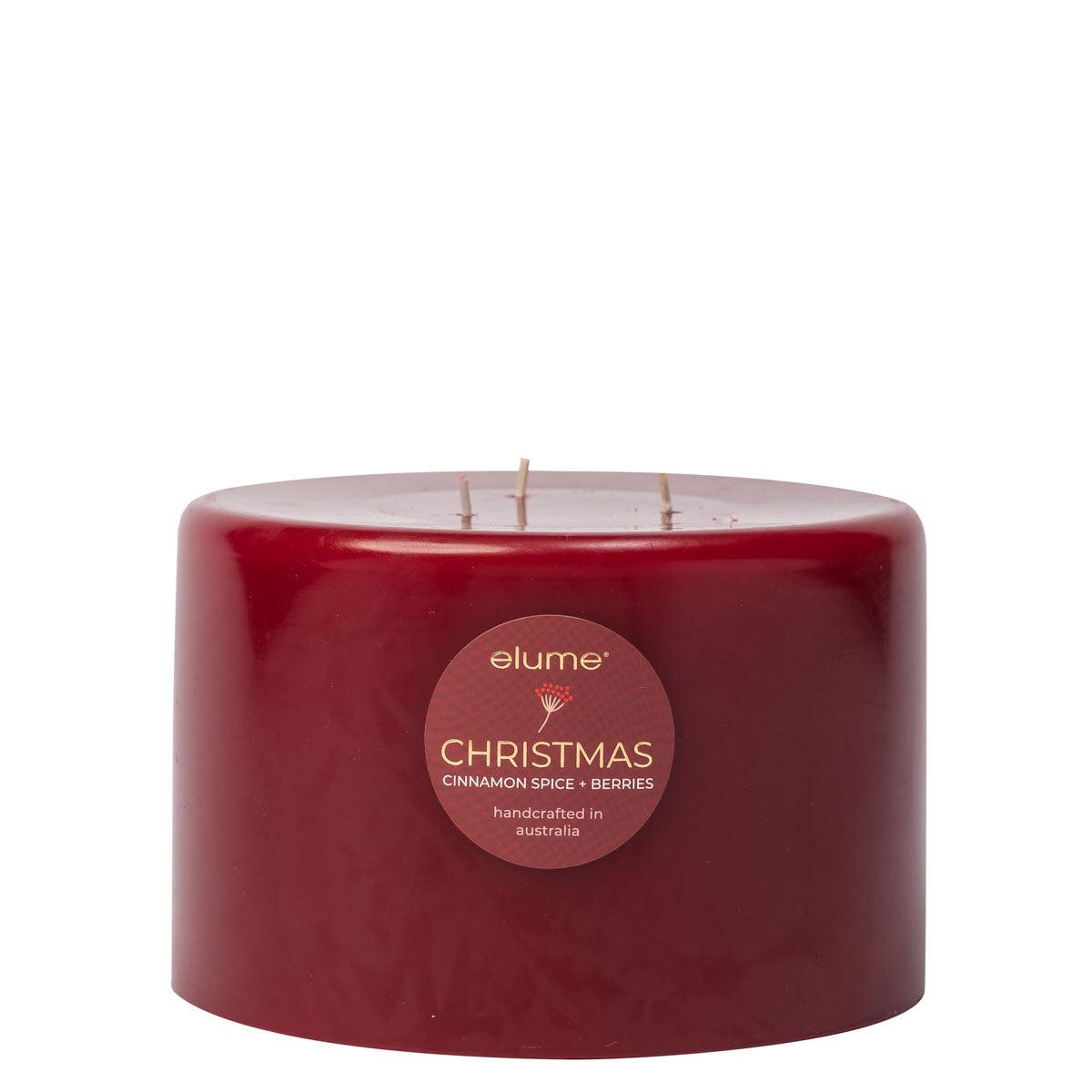 Elume Pillar Cinnamon Spice & Berries 3 Wick Candle - Salads Nibbles & More