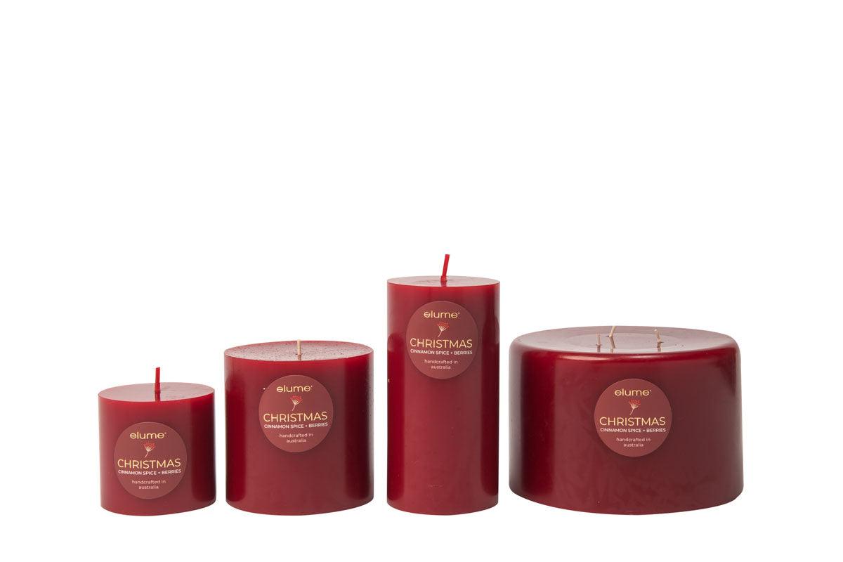 Elume Pillar Cinnamon Spice & Berries 3 Wick Candle - Salads Nibbles & More