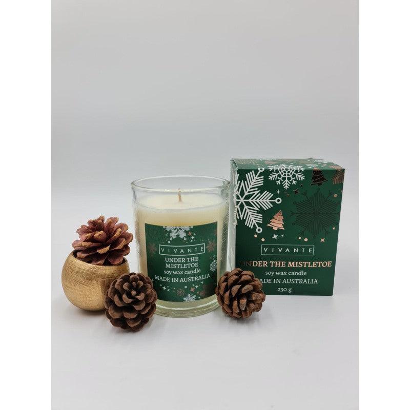 Under The Mistletoe - Vivante Christmas Soy Blend Candle 230g - Salads Nibbles & More